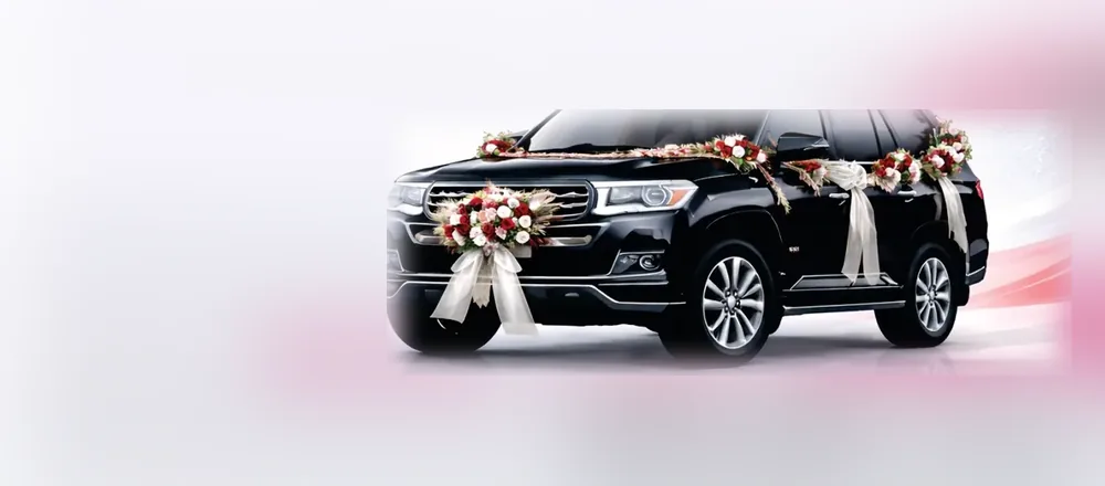 Decorated wedding car rental in Lahore