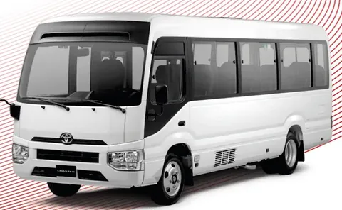 Toyota Coaster for rent in Lahore with driver